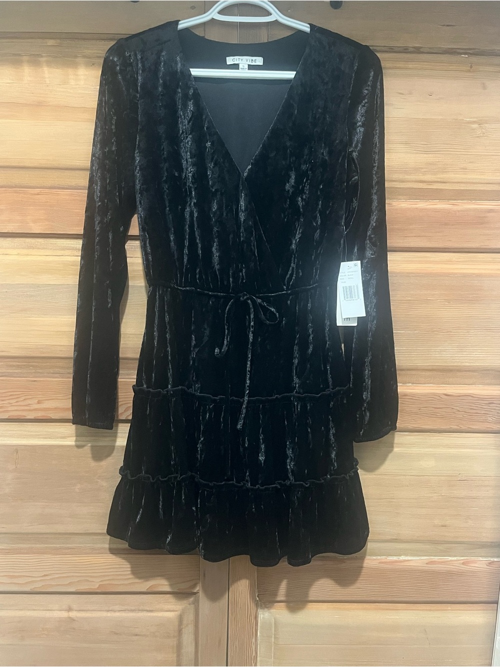 velvet black cocktail dress. New with tags.